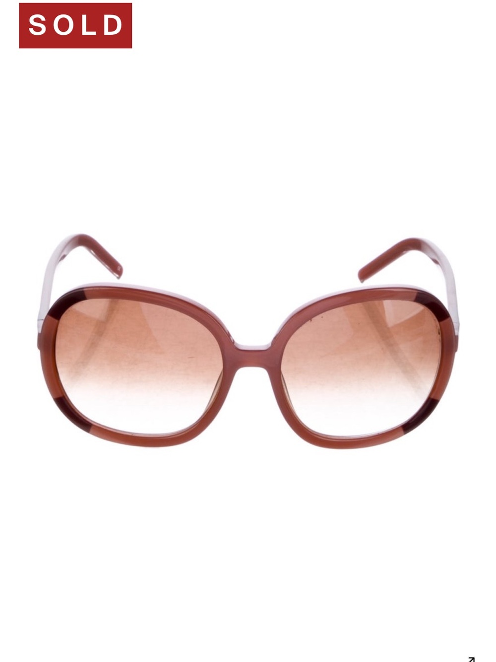 Chloe Brown Oversized Gradient Sunglasses